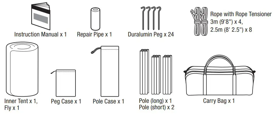 snow peak SDE 080H Vault Tent - Contents