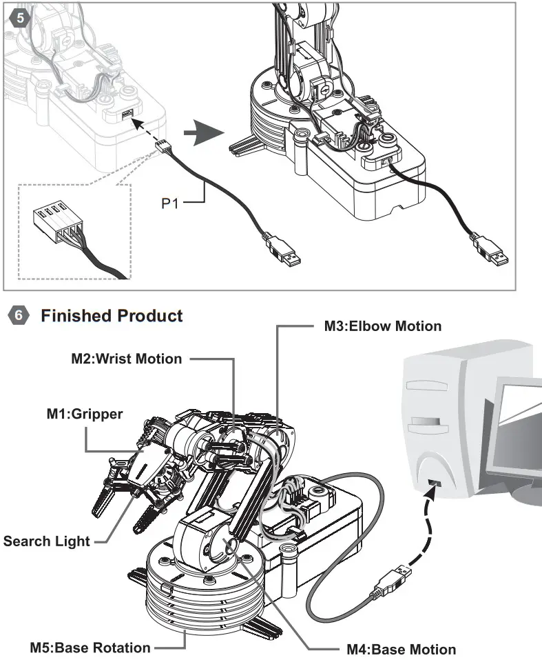 Velleman KSR10 USBN USB Interface voor Robot Arm - USB PCB 3