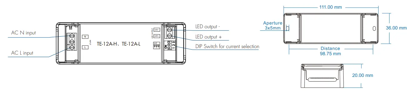 DALI-TE-12A-H, TE-12A-L-Triac-Constant-Current-LED-Driver-FIG-2