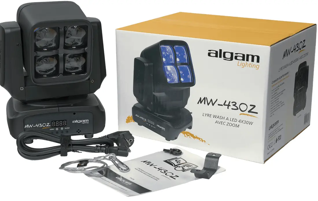 algam Lighting MW-430Z Lyre Wash a LED 4X30W AVEC Zoom Wash Moving Head 4X30W with Zoom
