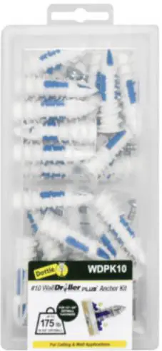 Dottie WDPK10 10 Nylon Walldriller Plus Anchor Kit W-FIG1