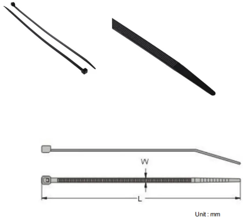 RS PRO 8111509 Black Nylon Cable Tie 380mm x 76 mm - fig