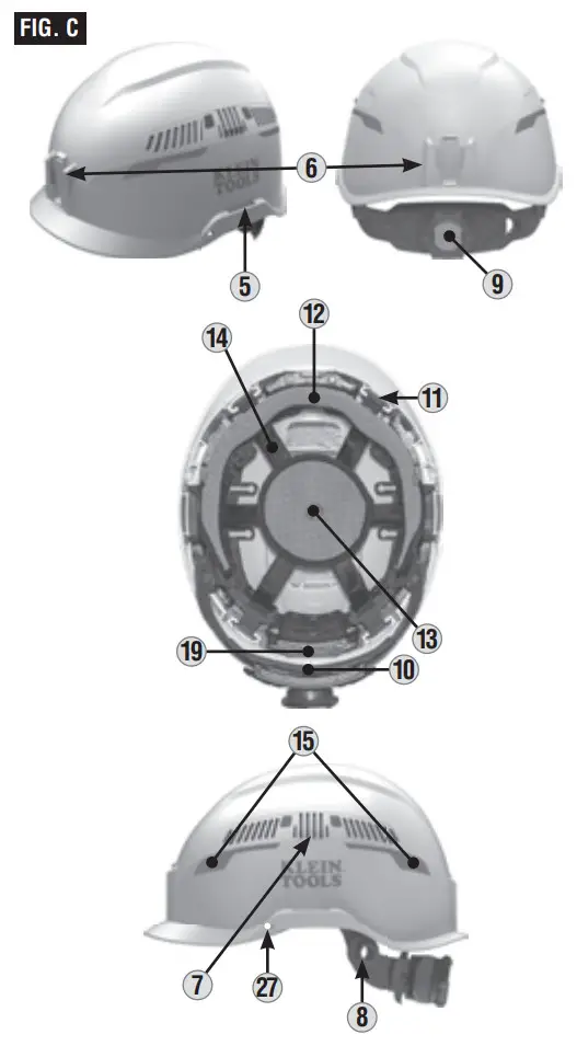 KLEIN TOOLS 60565 Series Safety Helmet - parts 2