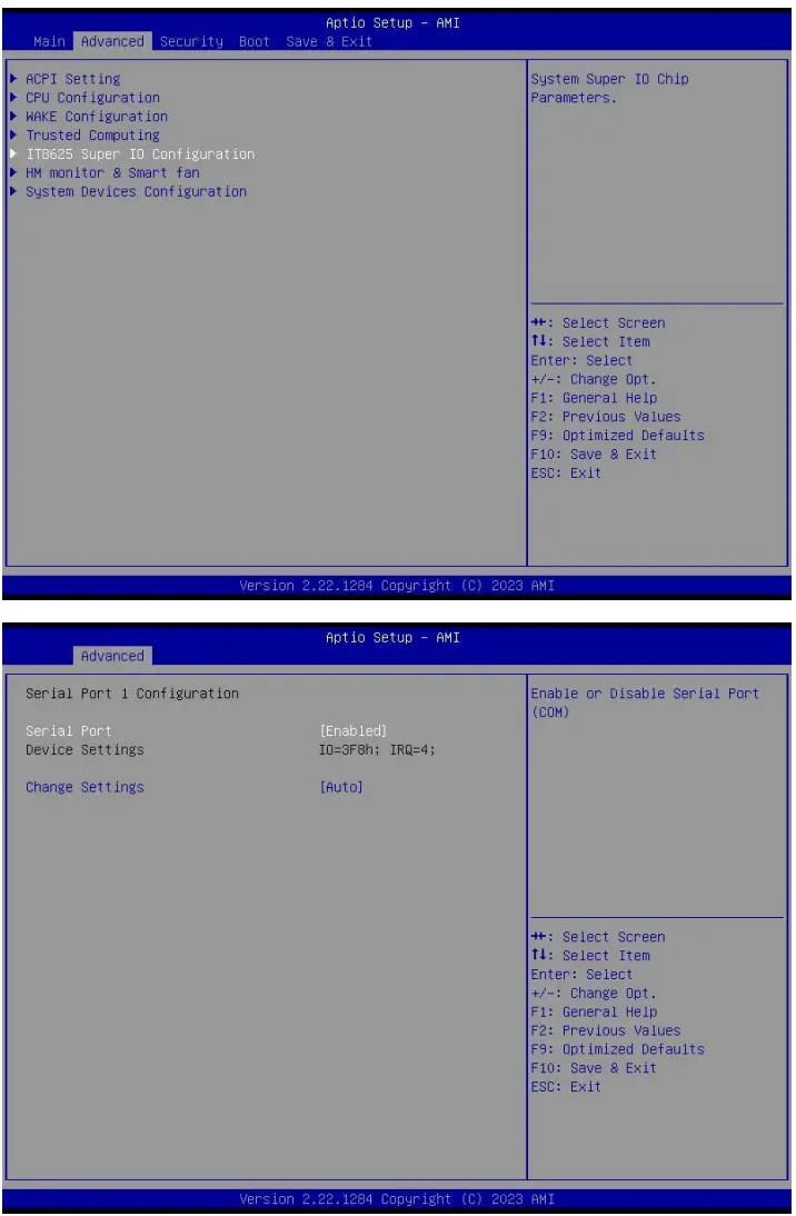 Giada BQ612 Alder Lake Rich Client for Edge Computing - Super IO Configuration