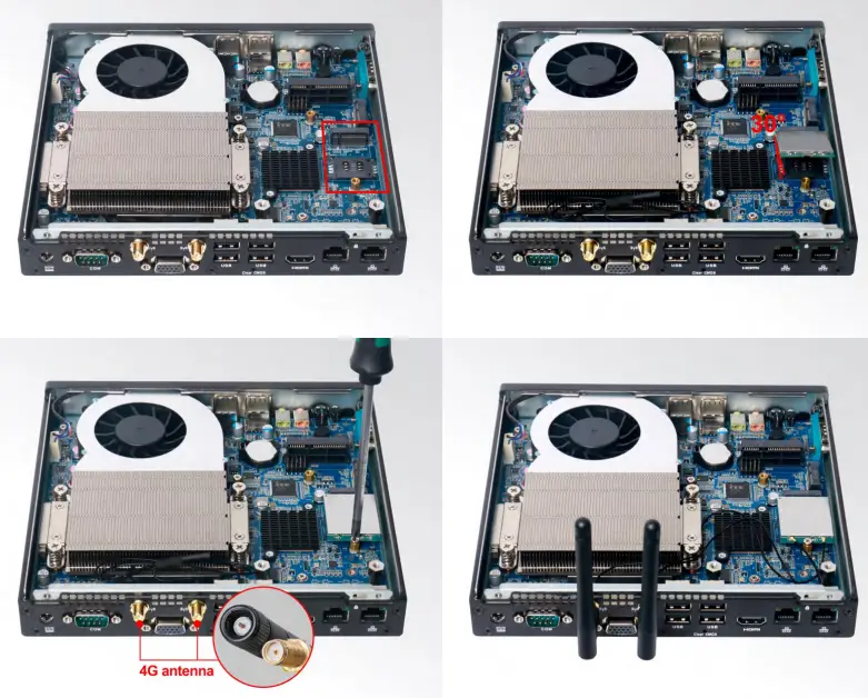 Giada BQ612 Alder Lake Rich Client for Edge Computing - install the antenna