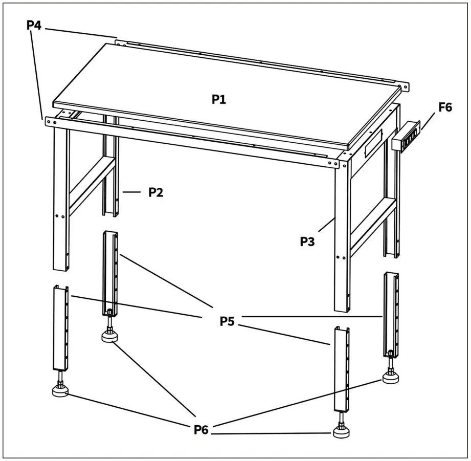 VEVOR-M4824-48-Inch-Wood-Worktop-Workbench-FIG-2