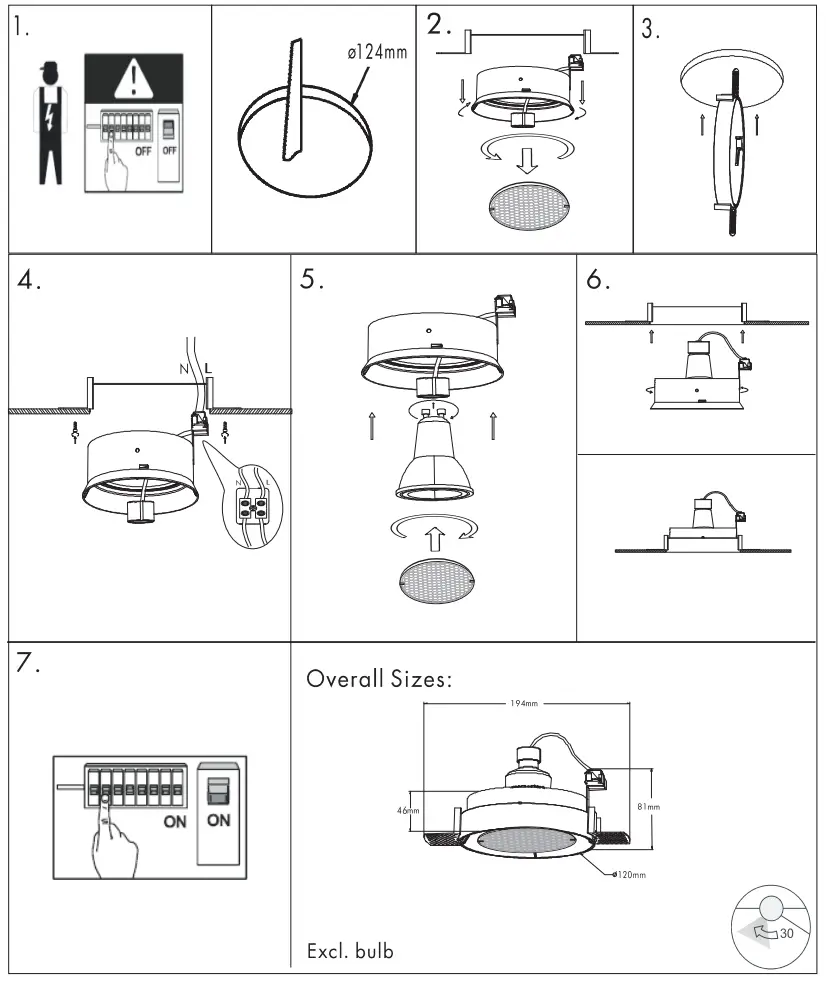 QAZQA 105195 Oneon Trimless 7DL 1 White Round Honey Ceiling Light