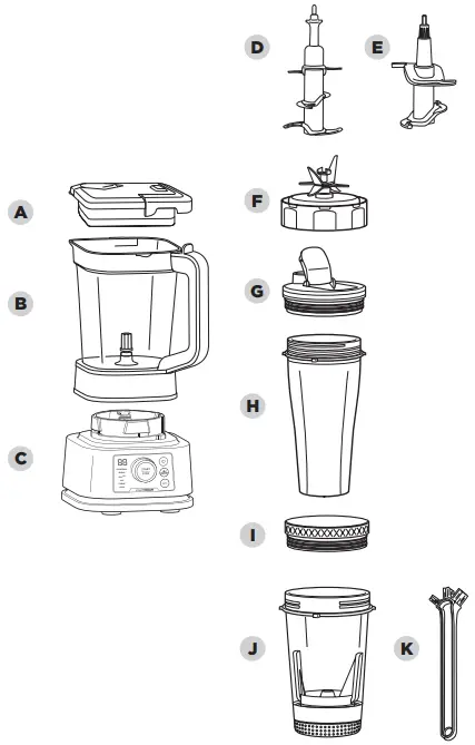 NINJA CB350EU Power Nutri Blender 3 In 1 - PARTS
