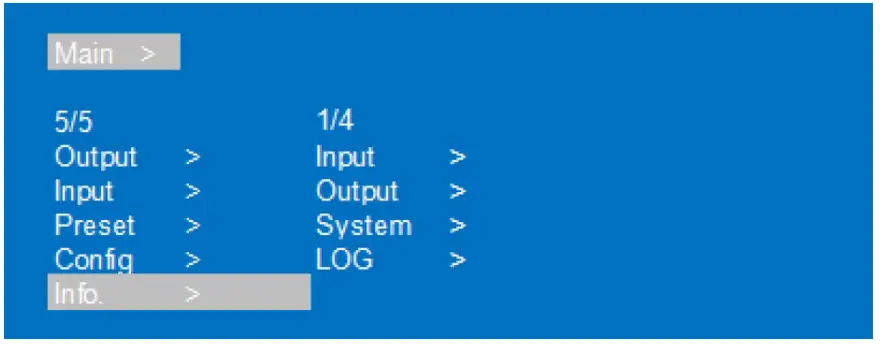 gofanco G4 0147A 8x8 HDMI Matrix 4K HDR Audio Extractor - Displays Input