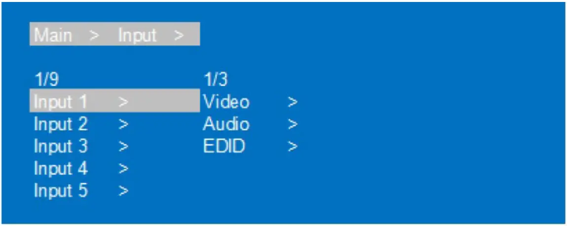 gofanco G4 0147A 8x8 HDMI Matrix 4K HDR Audio Extractor - Input Signal 1