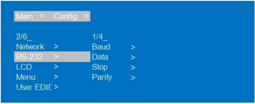 gofanco G4 0147A 8x8 HDMI Matrix 4K HDR Audio Extractor - Main menu