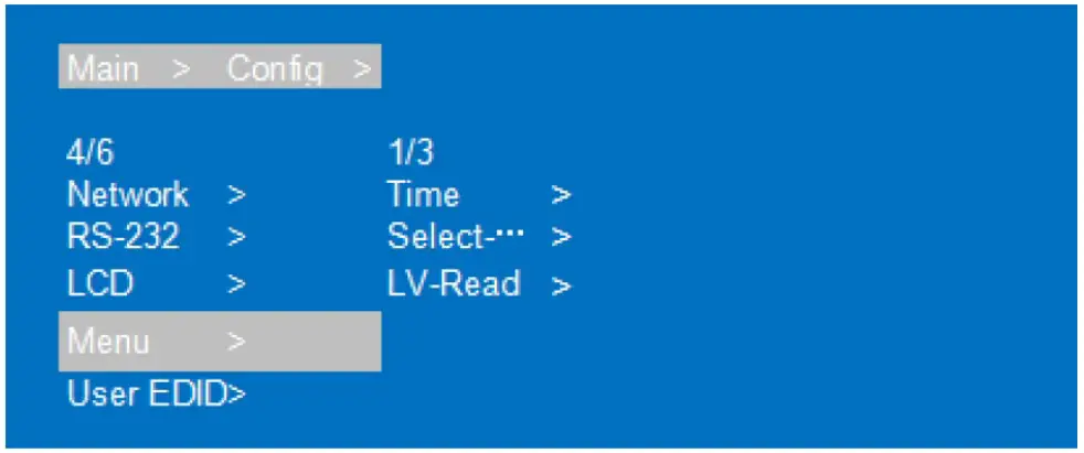 gofanco G4 0147A 8x8 HDMI Matrix 4K HDR Audio Extractor - Menu Setting