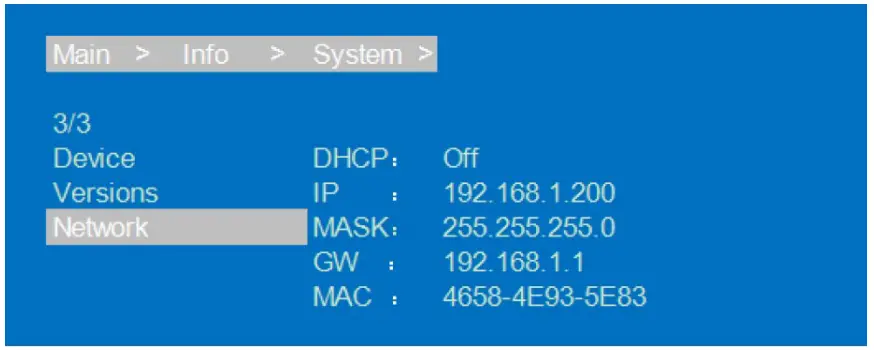 gofanco G4 0147A 8x8 HDMI Matrix 4K HDR Audio Extractor - Network Status