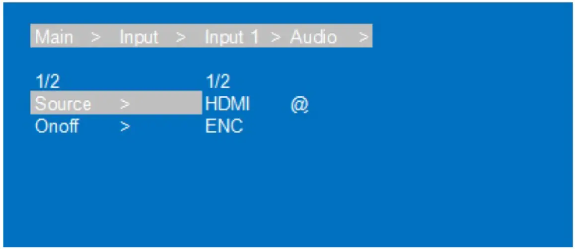 gofanco G4 0147A 8x8 HDMI Matrix 4K HDR Audio Extractor - Select Audio Source 1