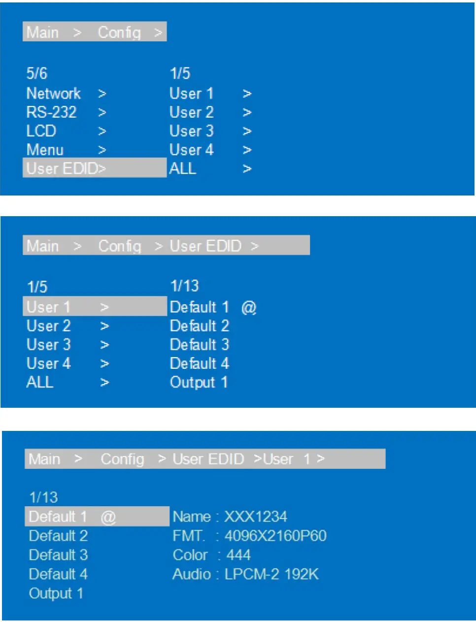 gofanco G4 0147A 8x8 HDMI Matrix 4K HDR Audio Extractor - User EDID