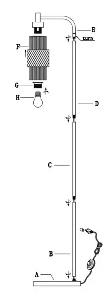 River OF GOODS 20650 Codie Brushed Gold-Colored Candlestick Floor Lamp Instruction Manual - Product Overview