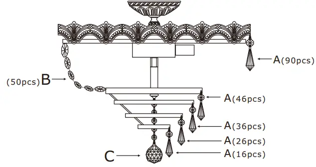 CRYSTORAMA-1485-HB-CL-MWP-Majestic-Five-Light-Ceiling-Mount-fig 1