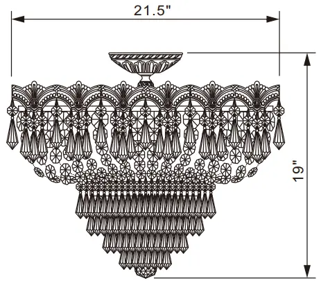 CRYSTORAMA-1485-HB-CL-MWP-Majestic-Five-Light-Ceiling-Mount-fig 5