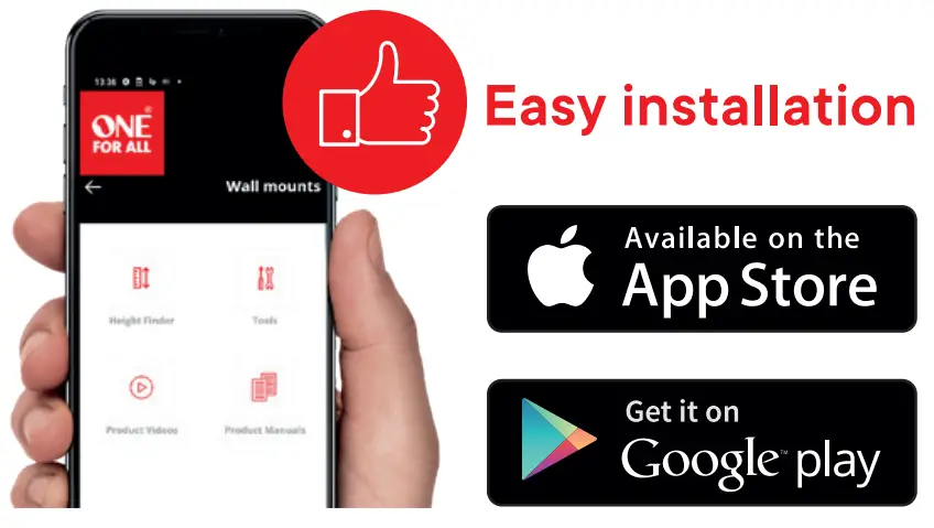 ONE FOR ALL WM4219 Fixed TV Wall Mount - Easy