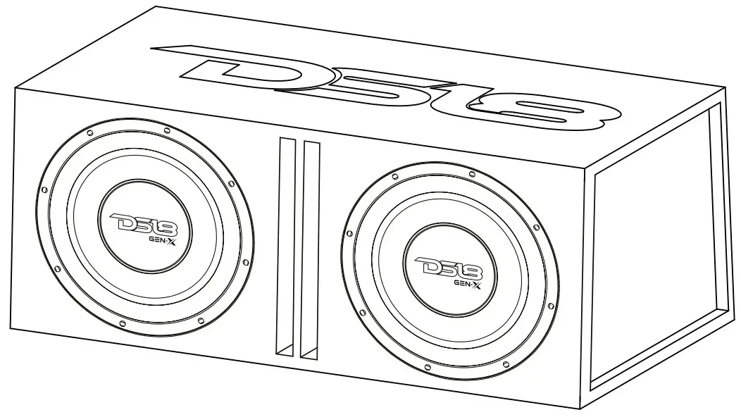 DS18 GEN-X210LD Ported Enclosure with Dual Subwoofer Included - Subwoofer Box