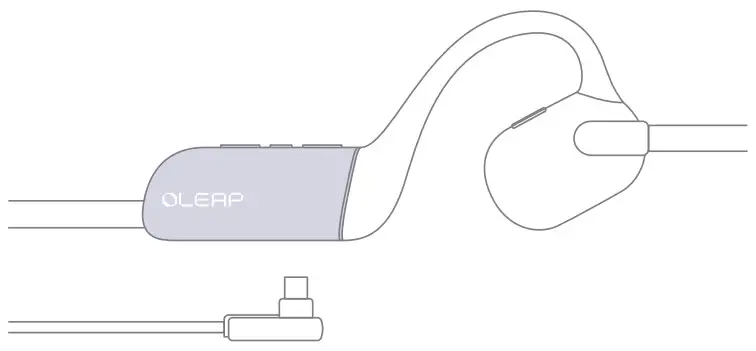 OLEAP P200b lite Open-ear Bluetooth Headset - charging cable.