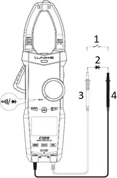 UNIKS C126 - Continuity Diode measurement