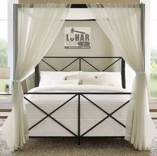 Unbranded FU 92Q-1-ANBK Double Canopy Bed