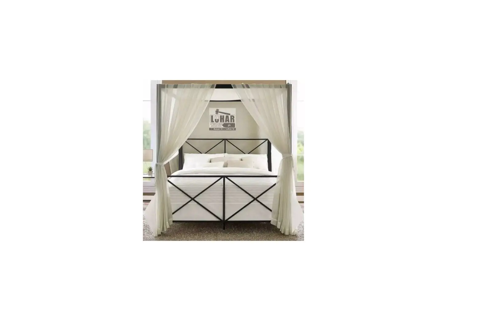 Unbranded Fu 92q-1-anbk Double Canopy Bed Instruction Manual