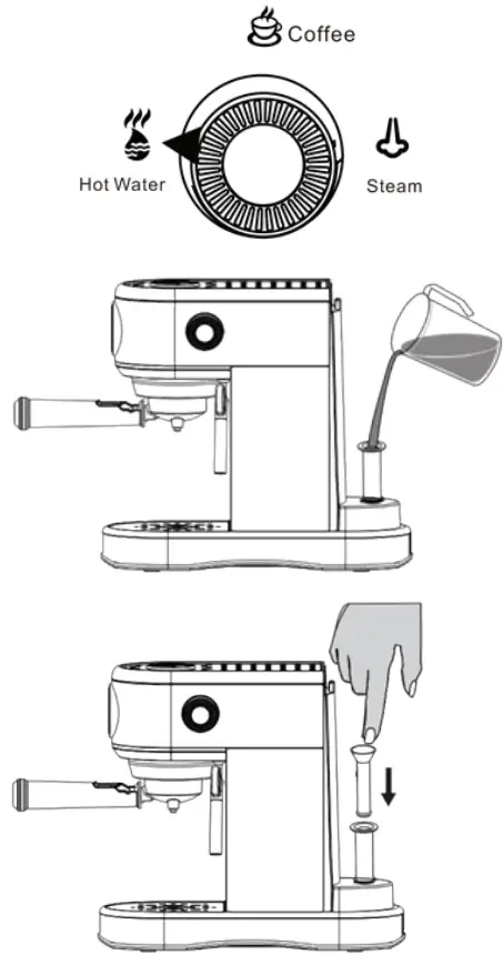 acorn ST 697B Espresso Coffee Machine - Cup button 5