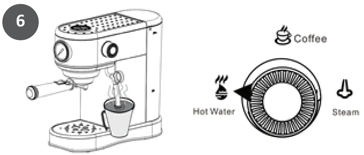 acorn ST 697B Espresso Coffee Machine - Hot water 5