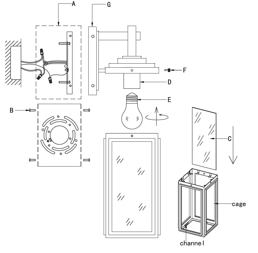 CRYSTORAMA BYR-80101-MK Byron Matte Black 5 Inch Outdoor Lighting Sconce-fig-6