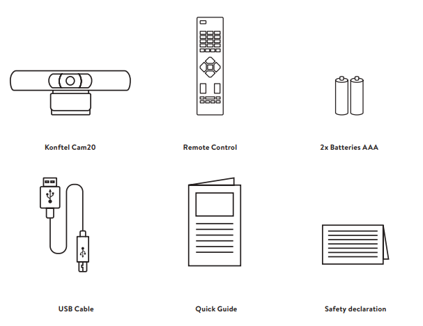 KONFTEL Cam20 USB Conference Camera - PACKING LIST