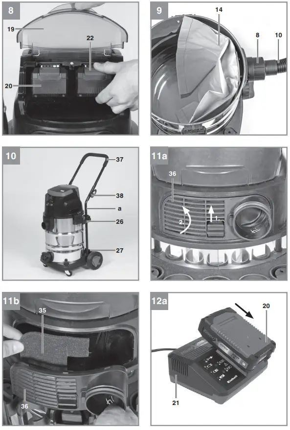 Einhel TE-VC 36 30 Li S-Solo Cordless Wet and Dry Vacuum Cleaner - fig 2