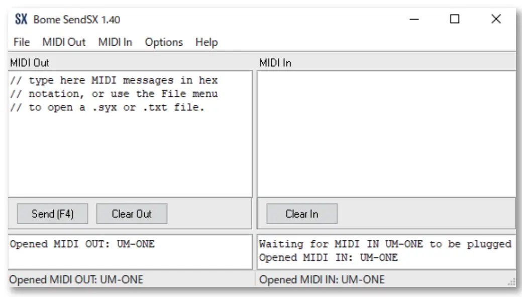 Configuration of SendSx