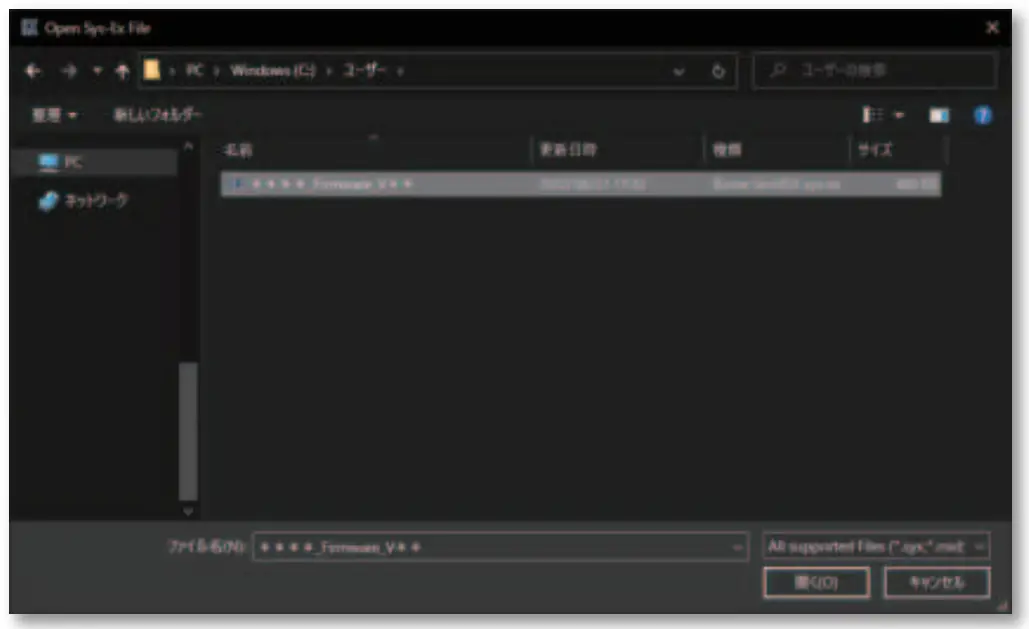 Selection of Update File
