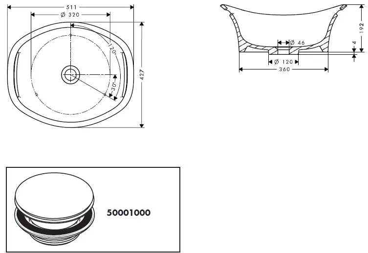 hansgrohe-11300000-Axor-Urquiola-20-1-2-Inch-Large-Vessel-Bathroom-Sink-FIG-8