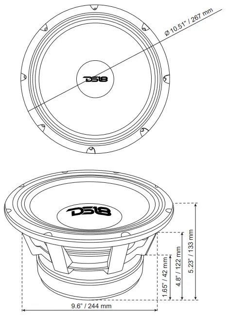 DS18 PRO 1 5KP10 8 10 Inch Competition Mid-Bass Woofer Loudspeaker - Parts