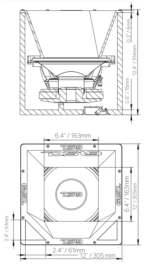 DS18 PRO 1 5KP10 8 10 Inch Competition Mid-Bass Woofer Loudspeaker - RECOMMENDED BOX