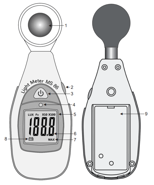 DOSTMANN 5020-0886 MS 86 Light Intensity Meter - Description
