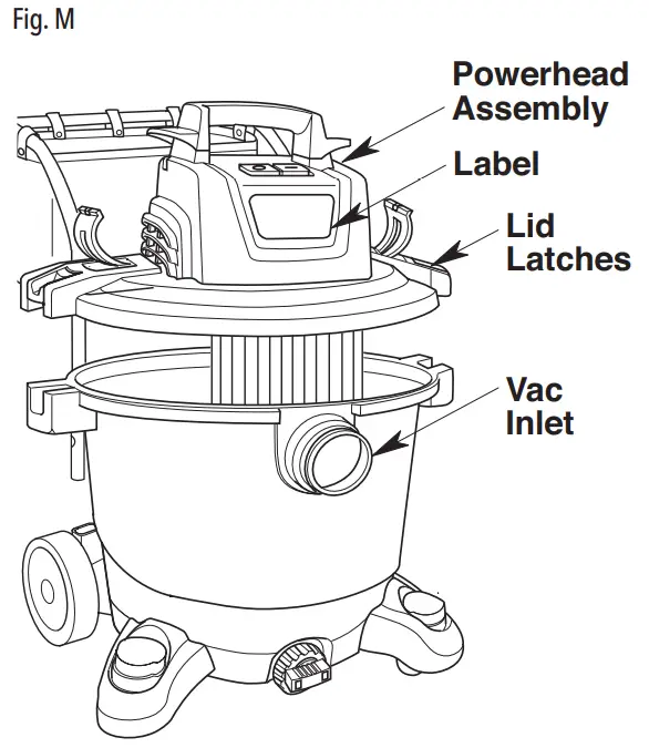 CRAFTSMAN MXEVBE176560 Heavy Duty Wet Dry Vacuum - Fig. M
