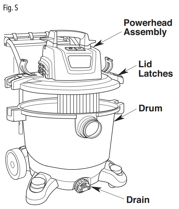 CRAFTSMAN MXEVBE176560 Heavy Duty Wet Dry Vacuum - Fig. S