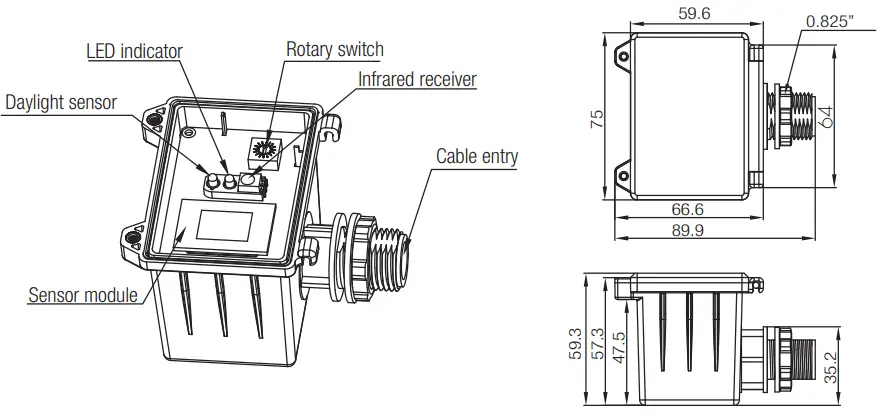 HYTRONIK HMW39 RF High Bay RF Wireless Microwave Dali Sensor - Luminaire by conduit