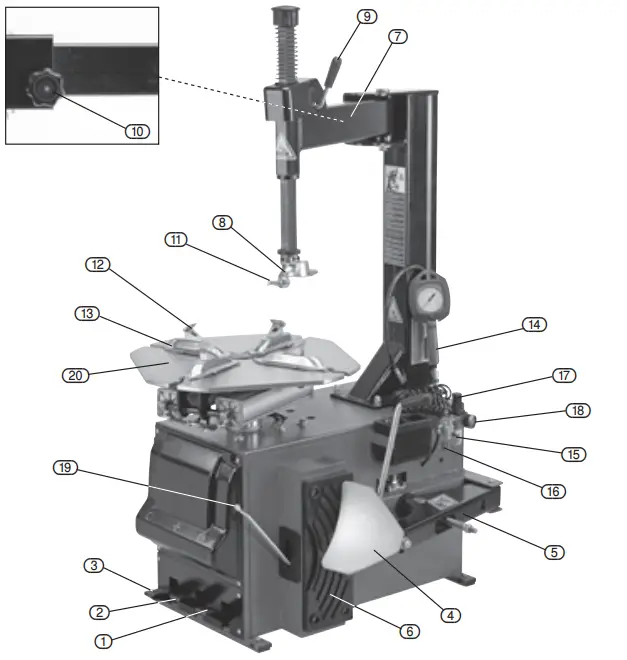 DRAPER-81645-Semi-Automatic-Tyre-Changer-FIG-1