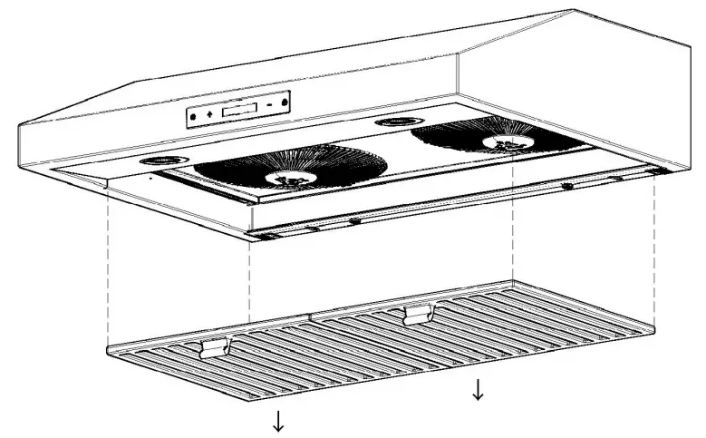 VESTA VRH-ARLINGTON-30SS Arlington 850CFM 30 Inch Stainless Steel Under Cabinet - Installation