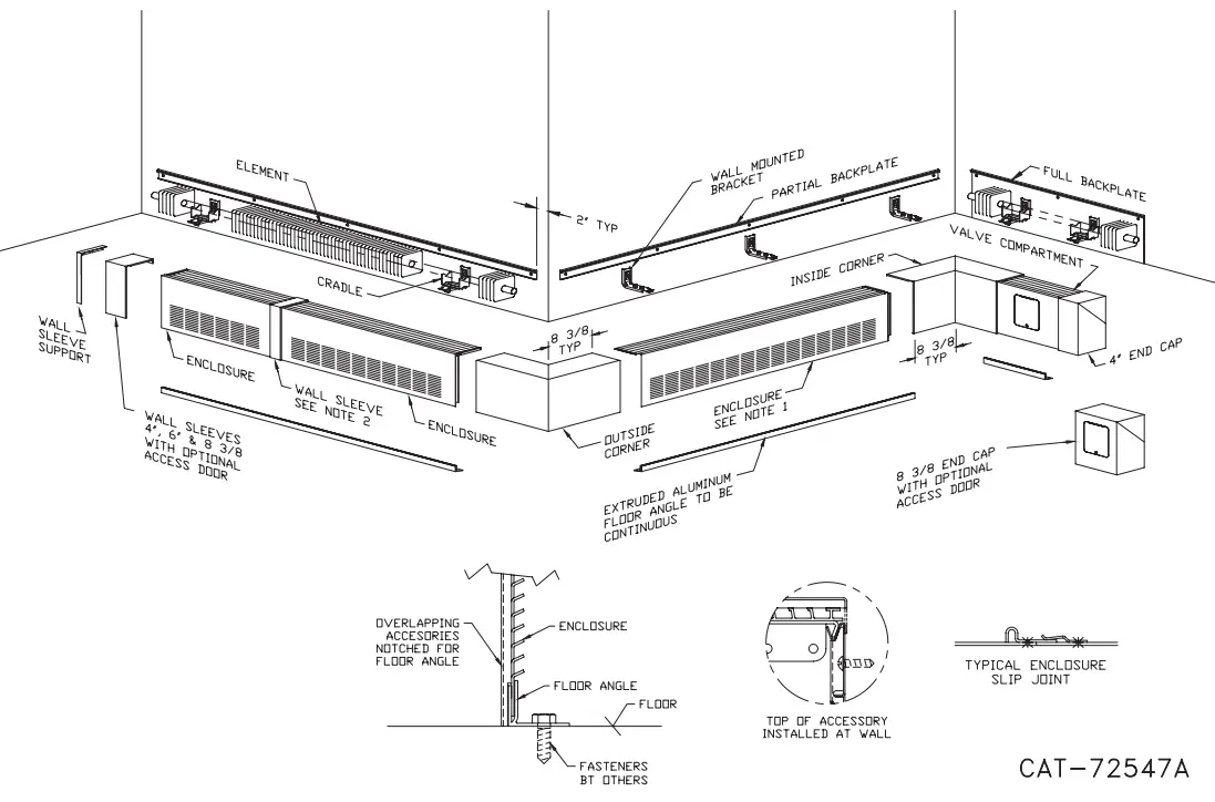Vulcan RADIATOR JV4-AR10LI Commercial Finned Tube Radiation - Diagram