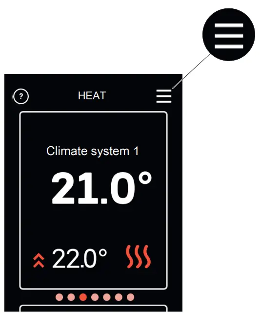 NIBE RMU S40 Room Thermostat - Menu tree1
