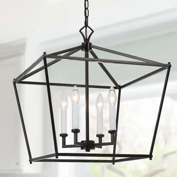 4MODERNHOME MX19182-4CH-P 4 Light Black Candlestick Island Chandelier-PRODUCT