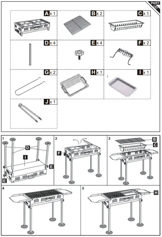 Outsunny 846 076 Portable Charcoal Grill BBQ - Fig 1