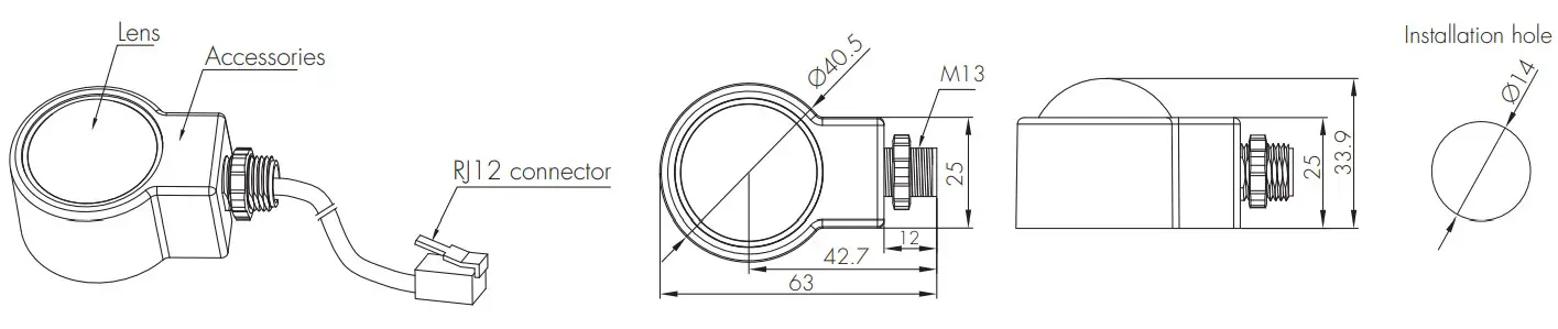HYTRONIK HC038V-BT Motion Sensor - Dimensions 10