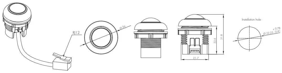 HYTRONIK HC038V-BT Motion Sensor - Dimensions 13